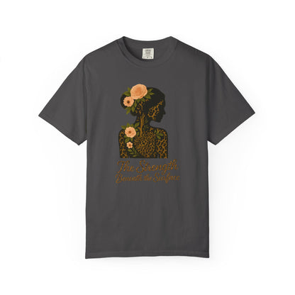 Leopard Floral Graphic T-shirt, Strength Beneath, Unisex Top