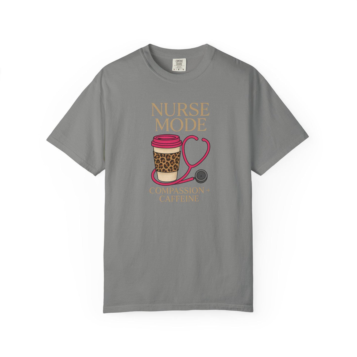 Nurse Mode T-Shirt, Compassion Caffeine Design, Unisex Healthcare Tee