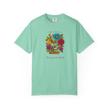 Boho Floral Microscope T-Shirt, Unisex Garden Tee