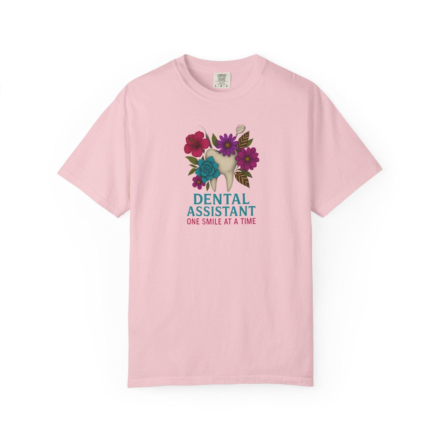 Dental Assistant Floral Tee, Dentist Gift Shirt, Medical Staff Attire, Healthcare Worker Top, Dentistry Student Clothing, Dental Hygienist