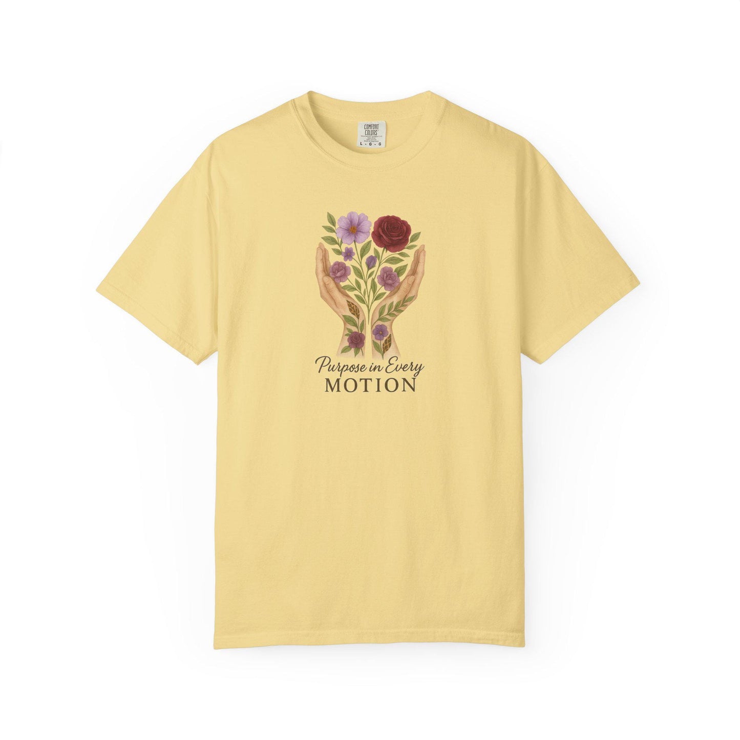 Hand-Painted Floral T-Shirt, Boho Nature Design, Eco-Friendly
