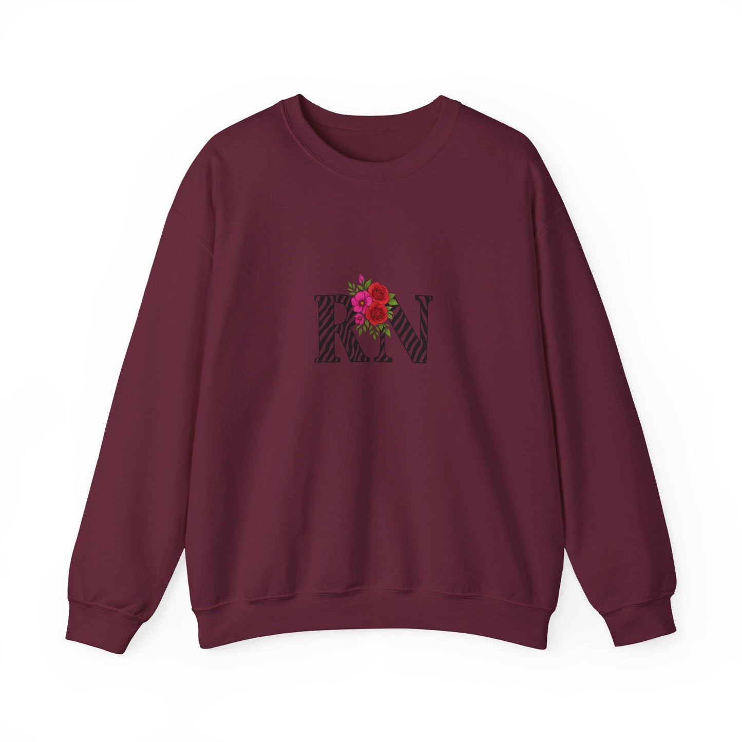 Floral Monogram Crewneck Sweatshirt, Personalized Gift, Casual Wear, Cozy Fashion, Spring Outfit, Birthday Gift