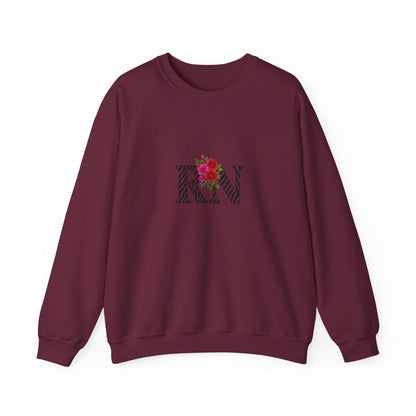 Floral Monogram Crewneck Sweatshirt, Personalized Gift, Casual Wear, Cozy Fashion, Spring Outfit, Birthday Gift