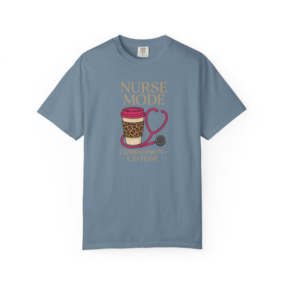 Nurse Mode T-Shirt, Compassion Caffeine Design, Unisex Healthcare Tee