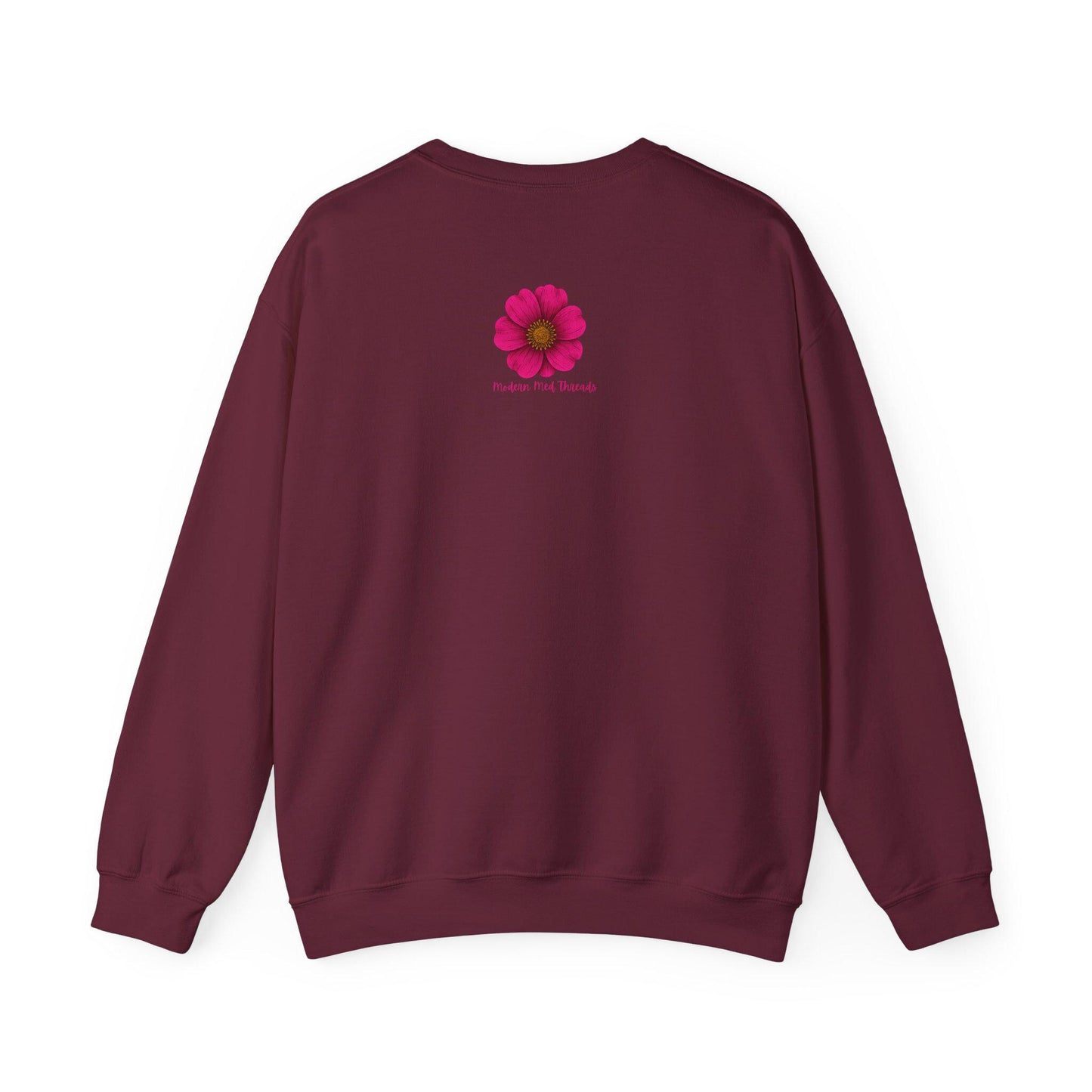 Floral Monogram Crewneck Sweatshirt, Personalized Gift, Casual Wear, Cozy Fashion, Spring Outfit, Birthday Gift