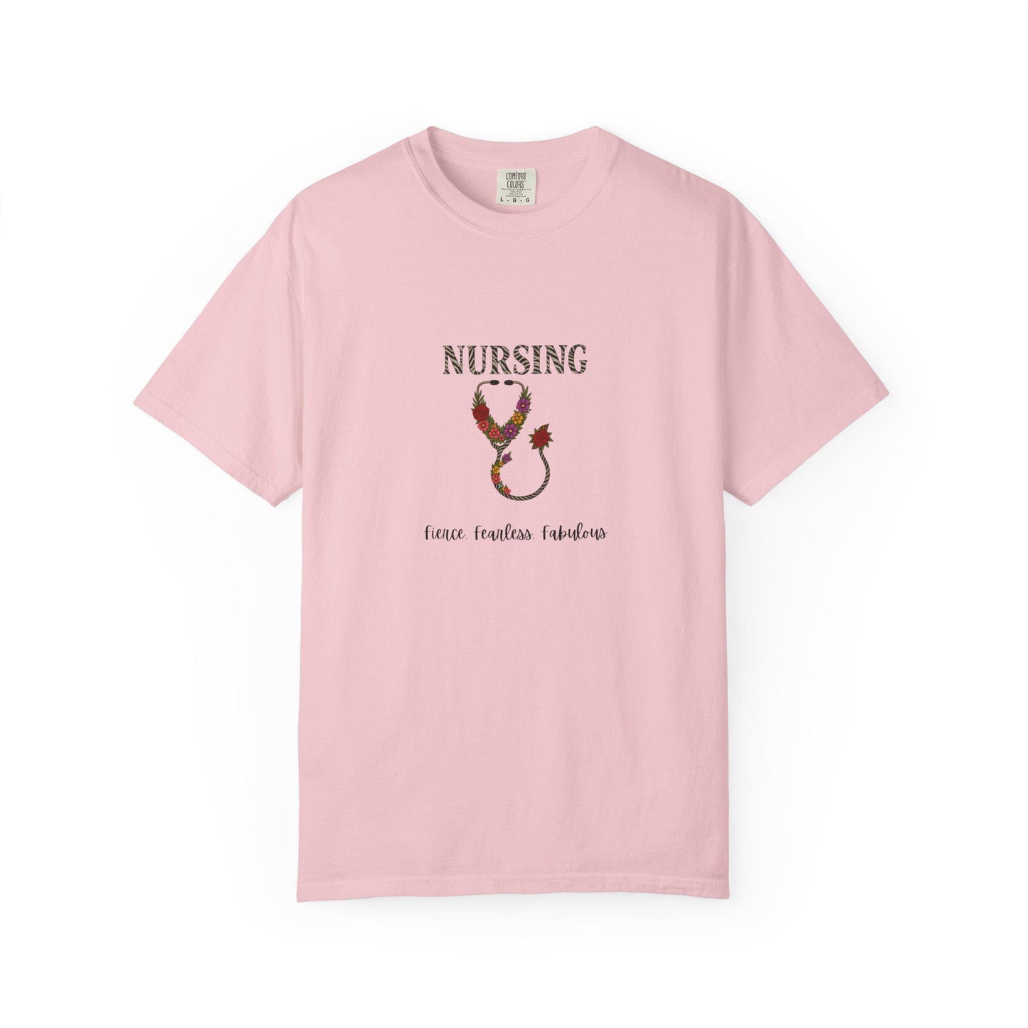 Nursing Floral T-Shirt, Unisex Garment-Dyed Tee for Nurses, Nursing Gifts, Healthcare Worker Apparel, Floral Design Top
