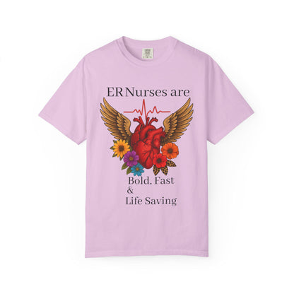ER Nurse Floral Heart Graphic Tee, Unisex Cotton T-Shirt