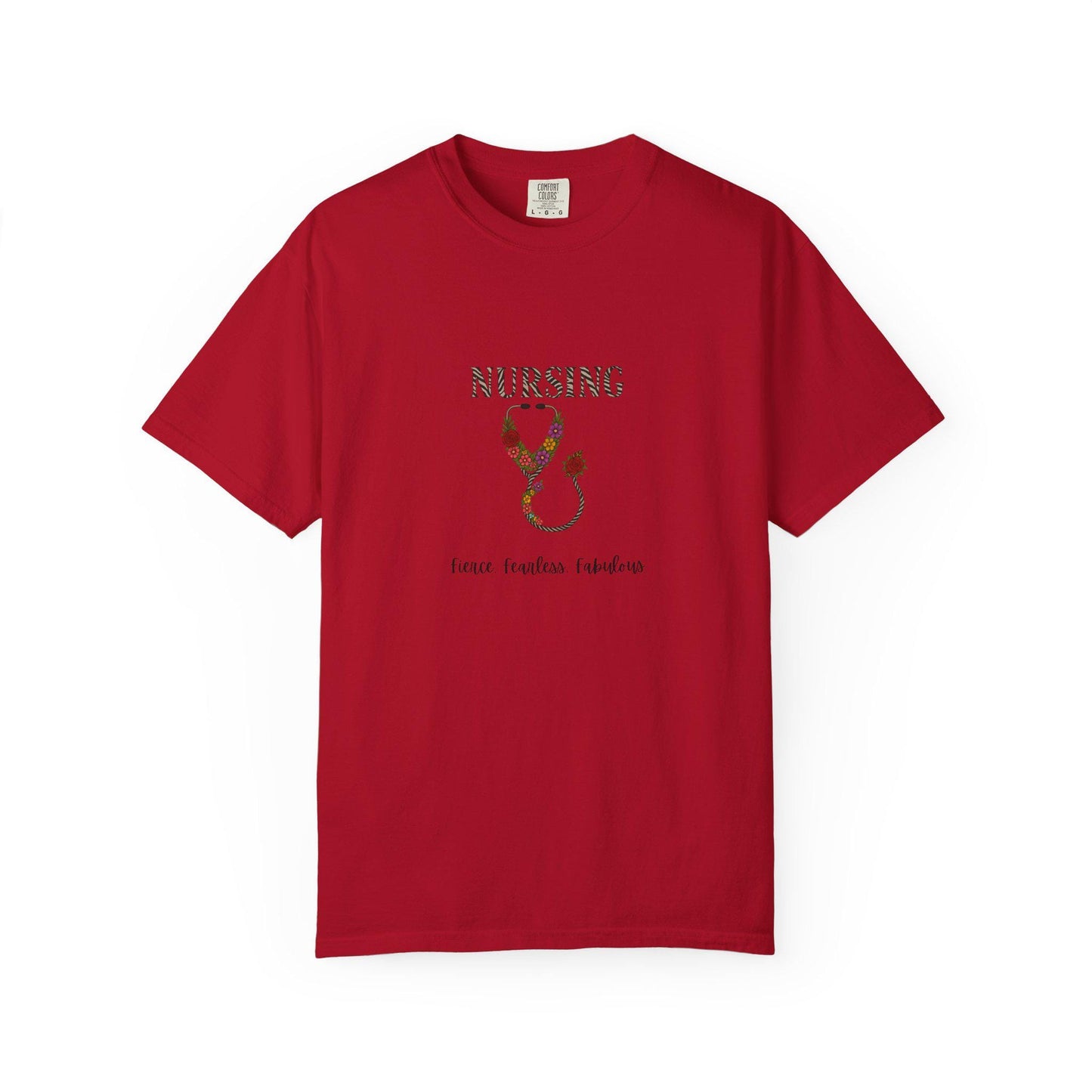 Nursing Floral T-Shirt, Unisex Garment-Dyed Tee for Nurses, Nursing Gifts, Healthcare Worker Apparel, Floral Design Top