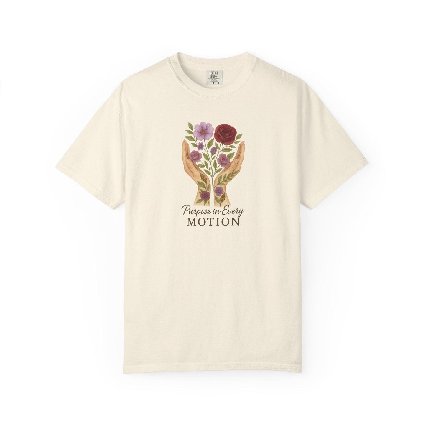 Hand-Painted Floral T-Shirt, Boho Nature Design, Eco-Friendly