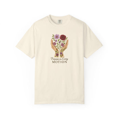 Hand-Painted Floral T-Shirt, Boho Nature Design, Eco-Friendly