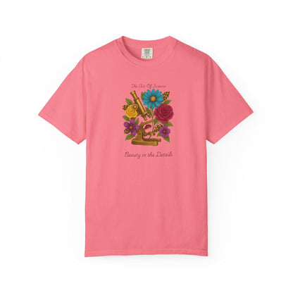 Boho Floral Microscope T-Shirt, Unisex Garden Tee